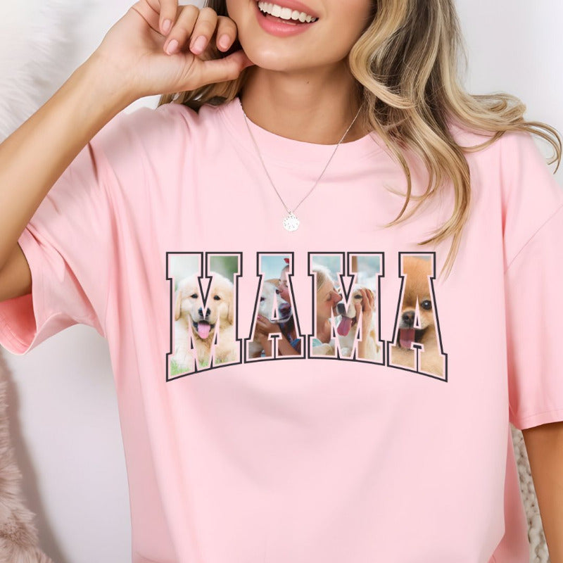 cadeau hondenliefhebber, gepersonaliseerd t-shirt honden, honden mama, dog mom, eigen foto's honden