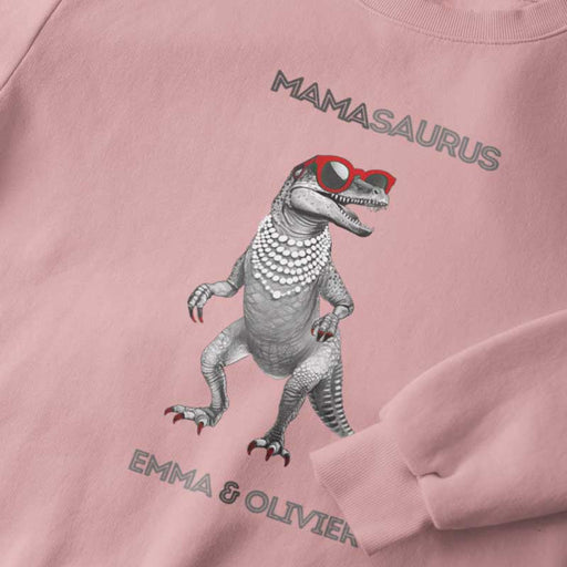 Mamasaurus, naam kinderen, sweater van organisch katoen, ouders trui, mamasaurus gepersonaliseerd cadeau, cadeau geboorte mama, sweater ouders