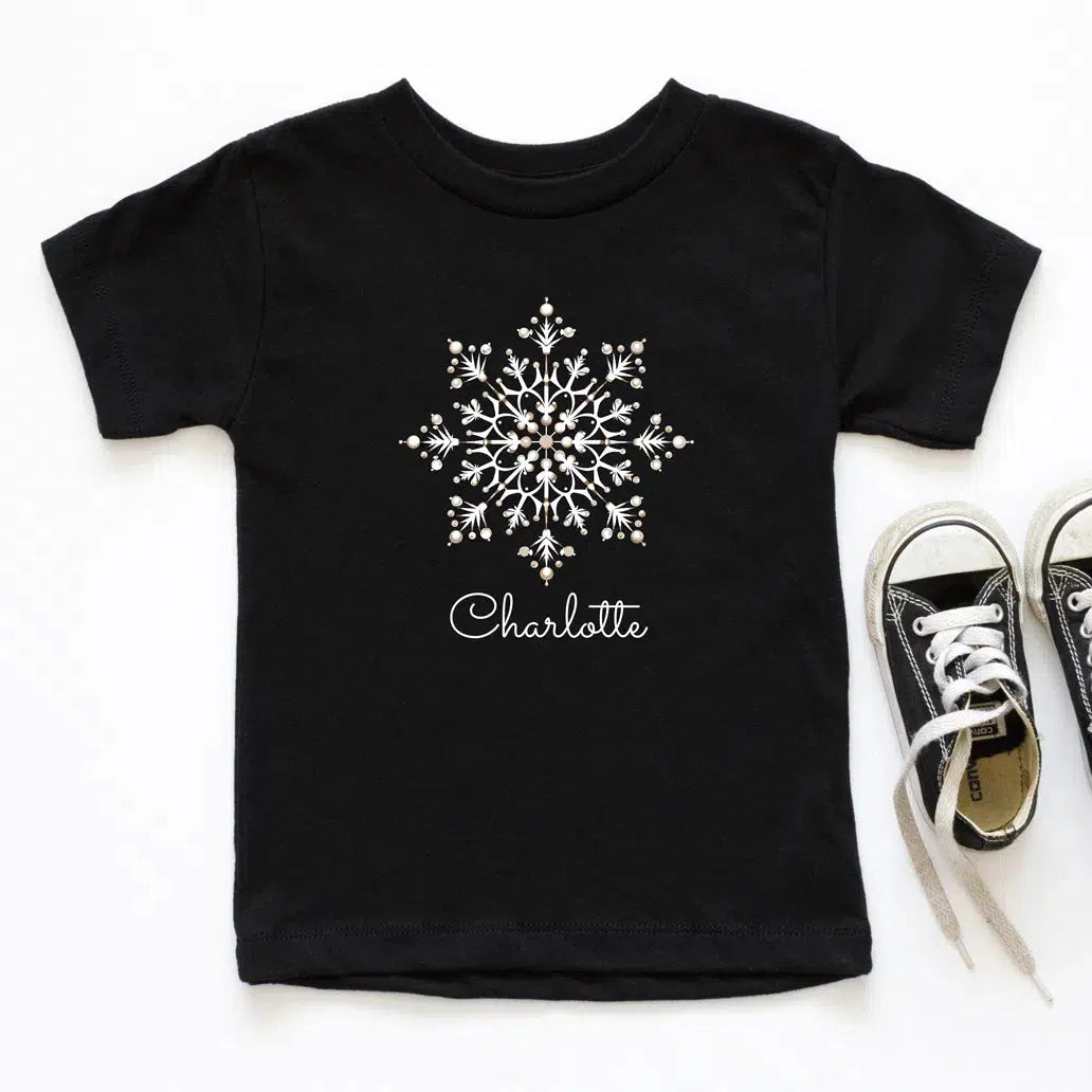 Gepersonaliseerd Sneeuwvlok T-shirt voor Baby’s & Kinderen