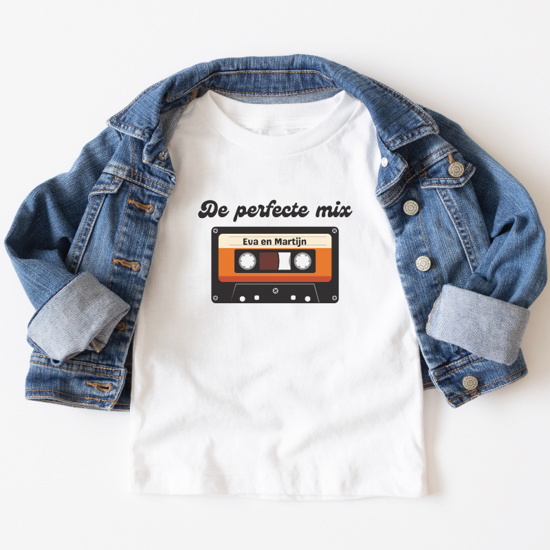 T-Shirt Perfecte Mix met Namen Ouders | Gepersonaliseerd Baby Kind