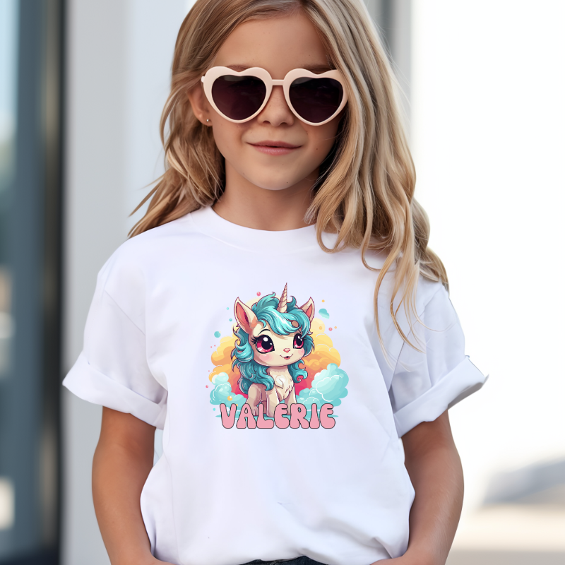Gepersonaliseerd Unicorn T-shirt of Babyromper met Naam