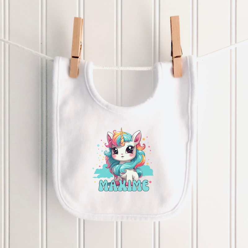 Gepersonaliseerd Slabbetje Biologisch Katoen Eenhoorn