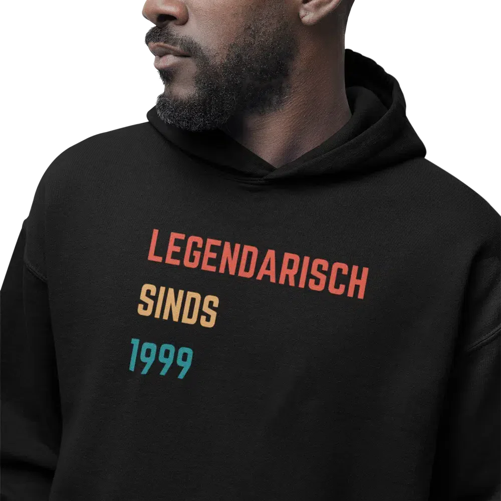 Legendarisch sinds (rood, geel, groen), hoodie van biologisch katoen, legende, verjaardag man, verjaardag opa, verjaardag nonkel, cadeau 65 jaar 80 jaar