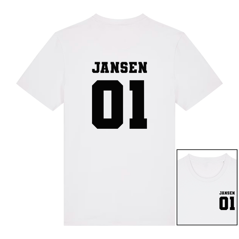 Gepersonaliseerde gezinsshirts met naam & nummer