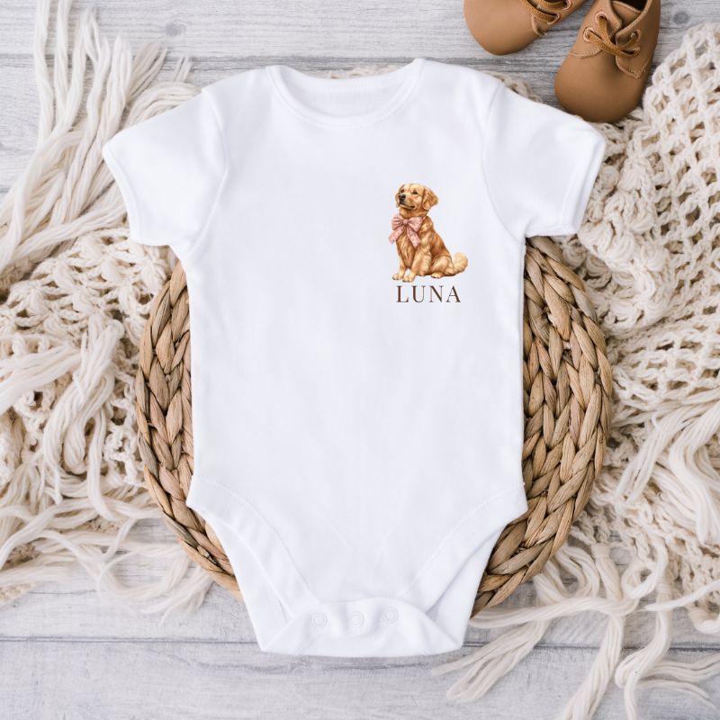 gepersonaliseerd babyromper golden retriever