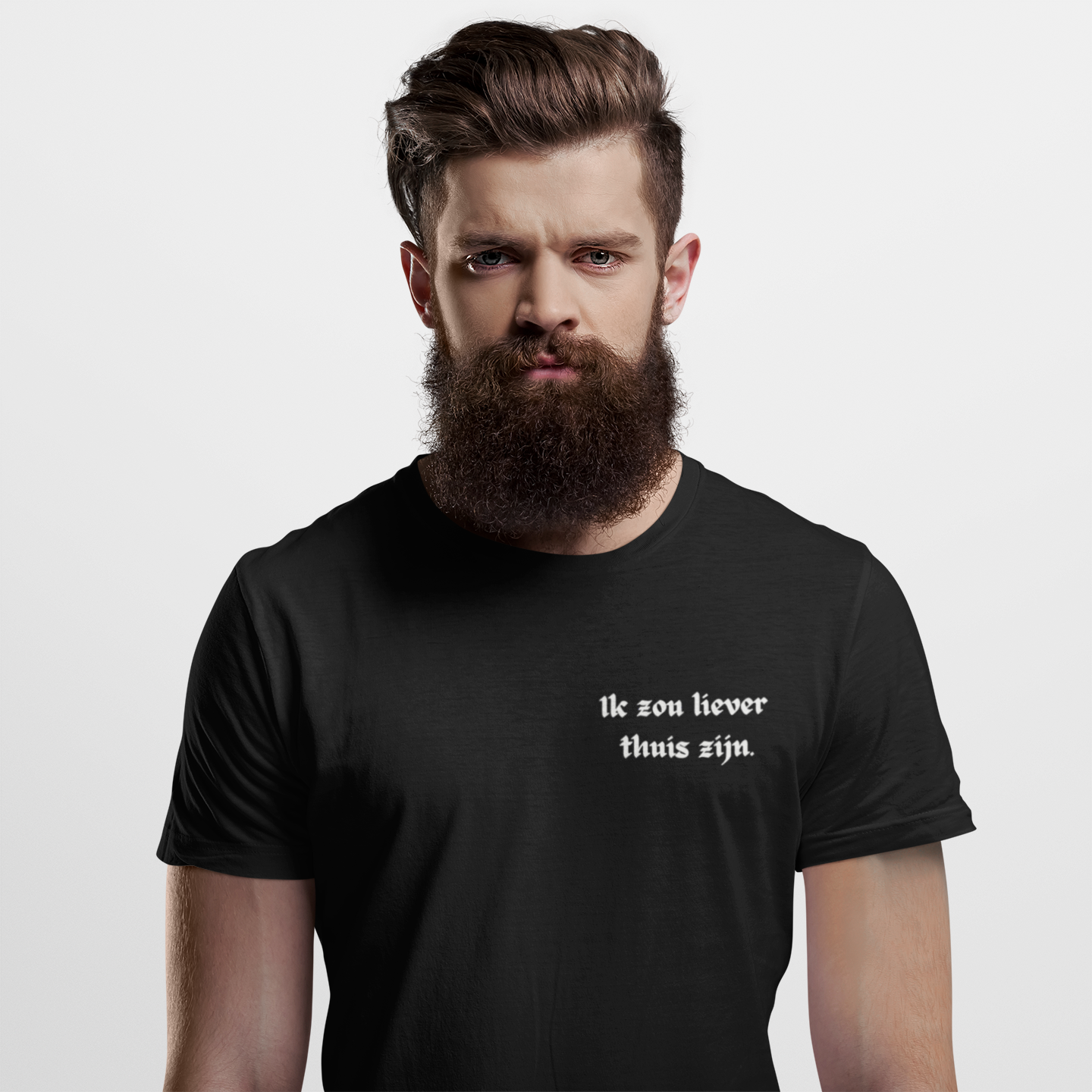 Grappig Heren T-shirt "Ik zou liever thuis zijn" | Persoonlijk Neklabel