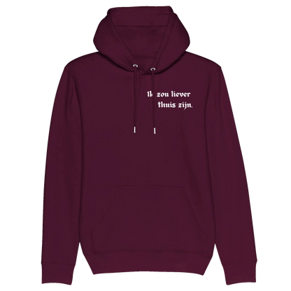 Gepersonaliseerde Sarcastische Hoodie voor Mannen – "Ik Zou Liever Thuis Zijn"