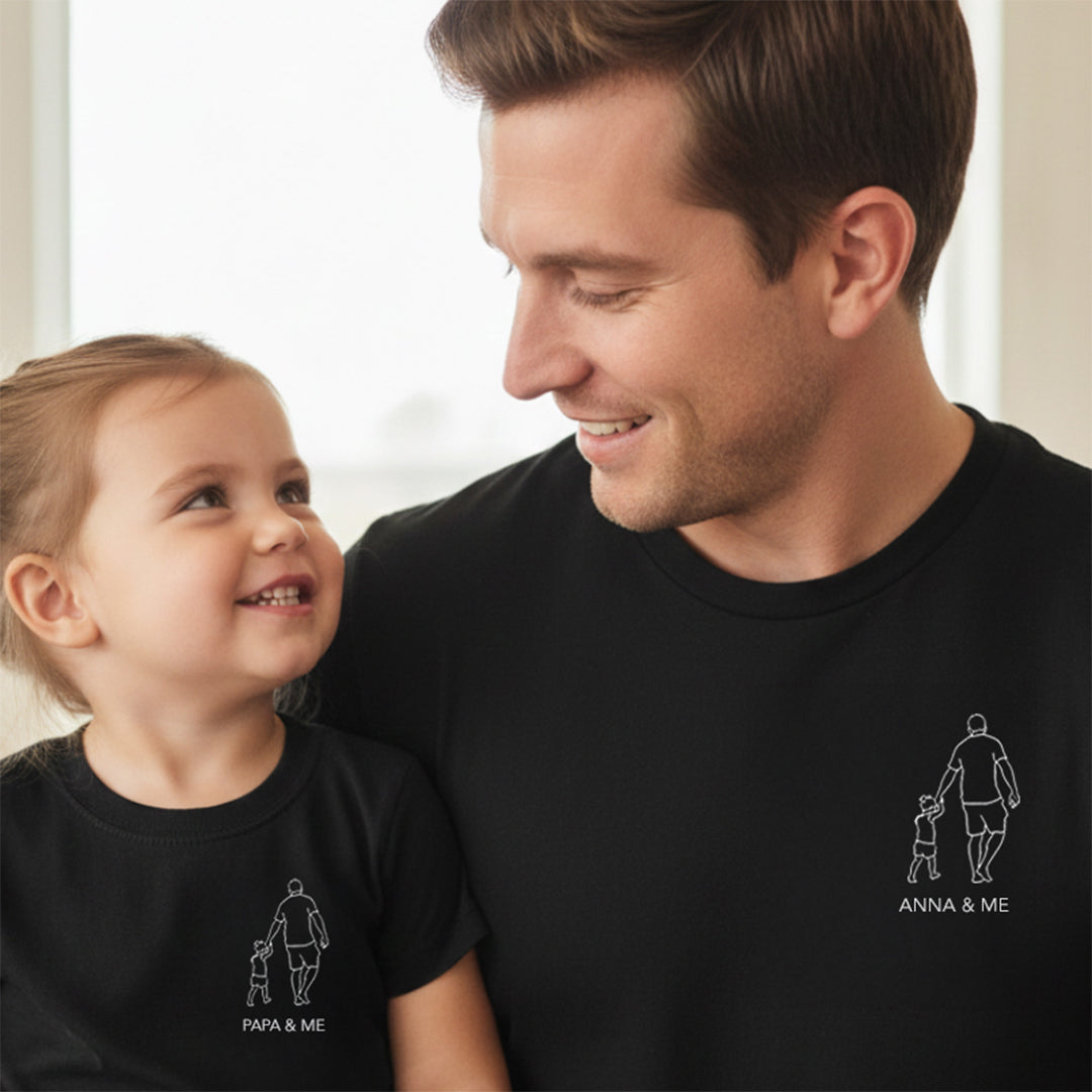 Premium Line Art T-shirt van jouw Foto