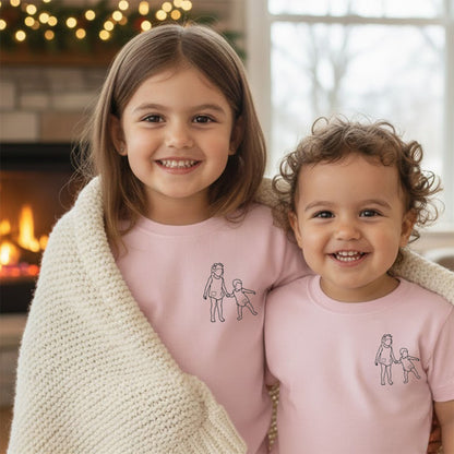 Premium Line Art T-shirt van jouw Foto