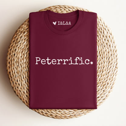 Gepersonaliseerd "Peterrific" T-shirt | Origineel cadeau voor je Peter