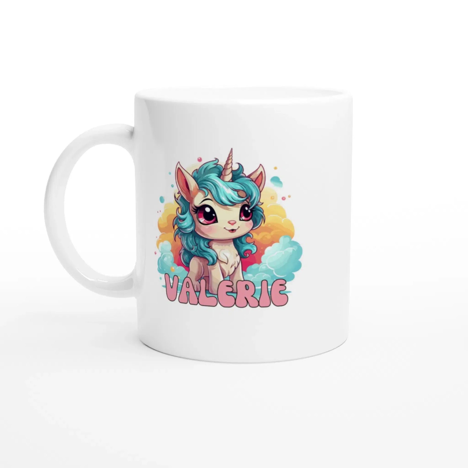 Unicorn mok tas met naam, Eenhoorn, gepersonaliseerde mok, roze