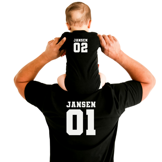 Gepersonaliseerde baby romper met naam & nummer