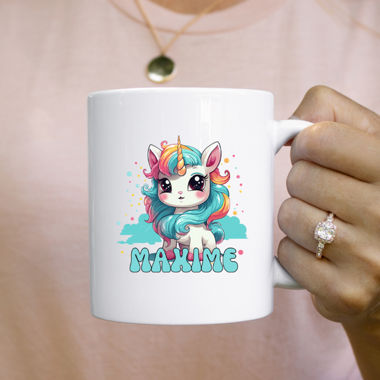Schattige Kawaii Unicorn Mok | Gepersonaliseerd & Uniek Cadeau