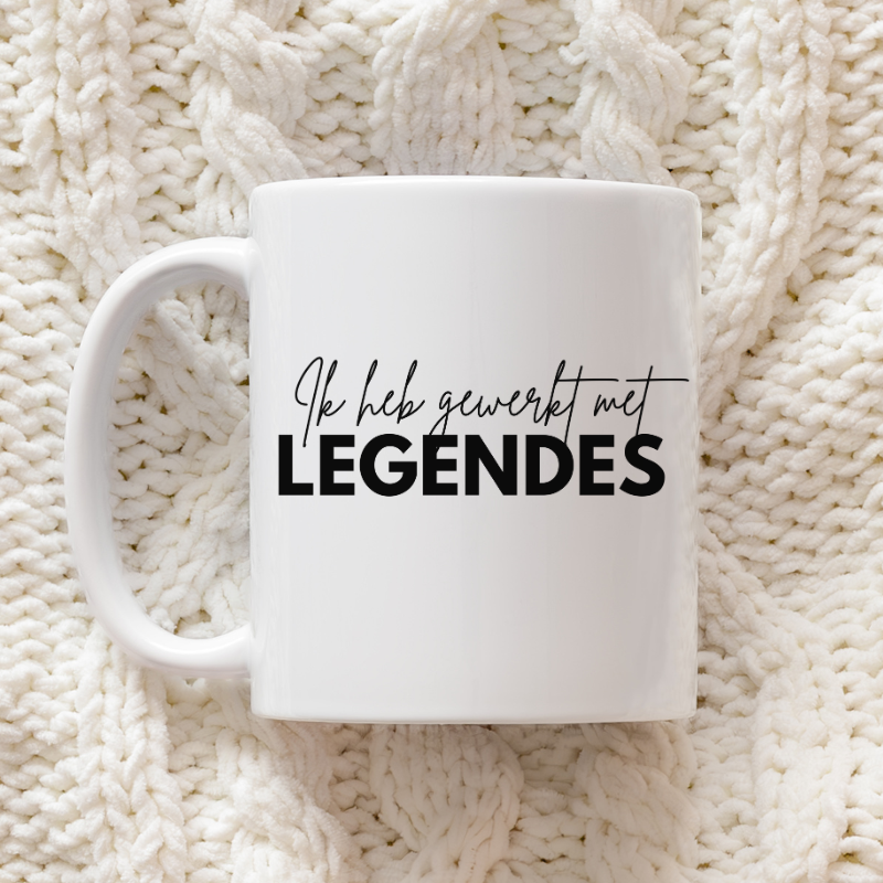 Gepersonaliseerd cadeau pensioen, gepersonaliseerde mok tas pensioen, chill sinds, pensioen kleinigheidje, grappig, origineel, uniek, ik heb gewerkt met legendes