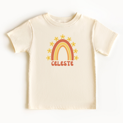 Gepersonaliseerd T-shirt met Naam voor Baby's & Kinderen | Boho Regenboog