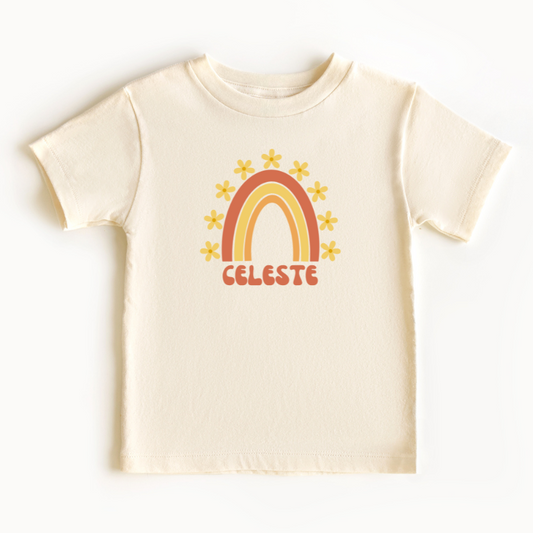 Gepersonaliseerd T-shirt met Naam voor Baby's & Kinderen | Boho Regenboog