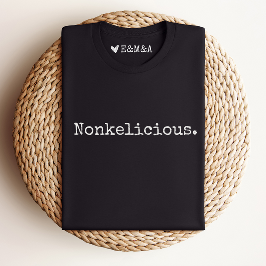 Cadeau nonkel, t-shirt, Nonkelicious, eerste letters van neefjes & nichtjes binnenkant, gepersonaliseerd cadeau, t-shirt van organisch katoen, grappige shirts, grappige t-shirts