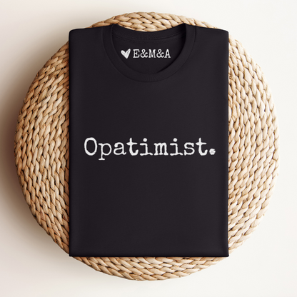 Cadeau opa, cadeau opi, Opatimist, eerste letters van kleinkinderen binnenkant, t-shirt van organisch katoen, grappige t-shirts, origineel, uniek, opa