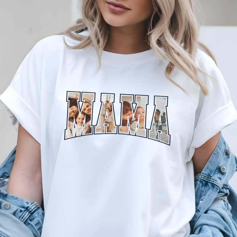 Gepersonaliseerd MAMA T-shirt met Eigen Foto’s