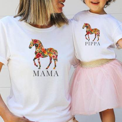 gepersonaliseerd t-shirt ruiter, paardenliefhebber, matching t-shirts