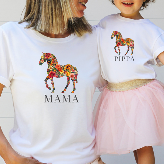 gepersonaliseerd t-shirt ruiter, paardenliefhebber, matching t-shirts