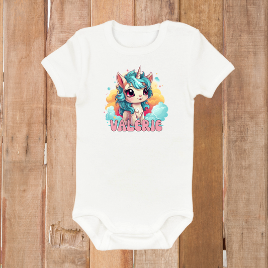 Gepersonaliseerde Baby Rompertje met Unicorn & Naam – Perfect Cadeau!