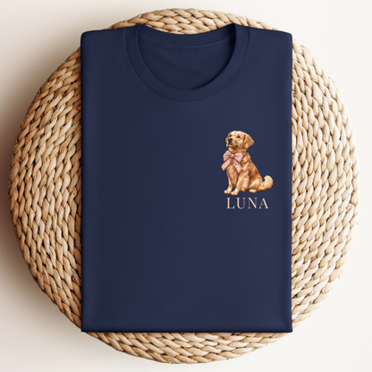 Gepersonaliseerd T-shirt met Golden Retriever – Matching Familie T-shirts