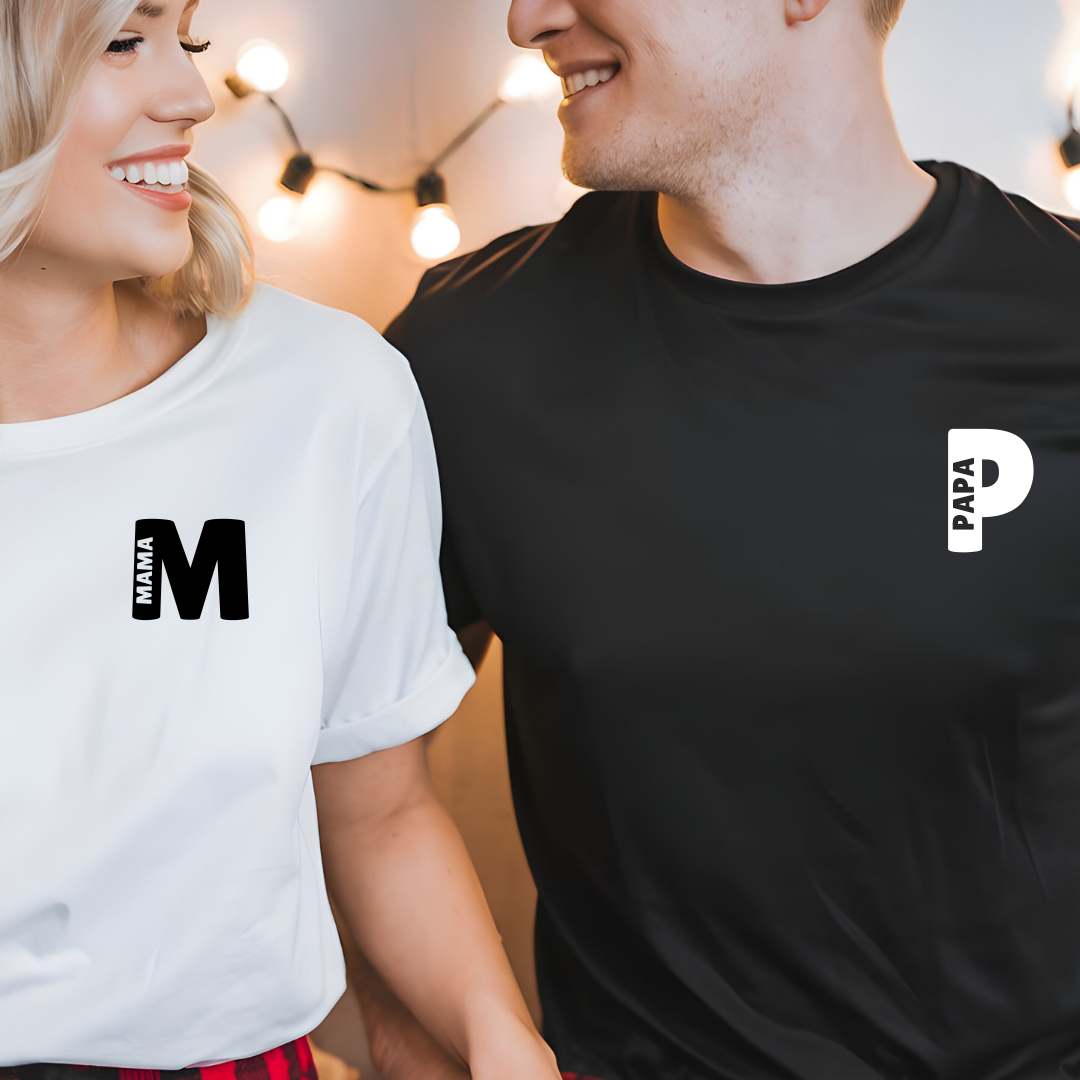Gepersonaliseerd T-Shirt met Naam & Initiaal – Matching Familie- & Vriendenset