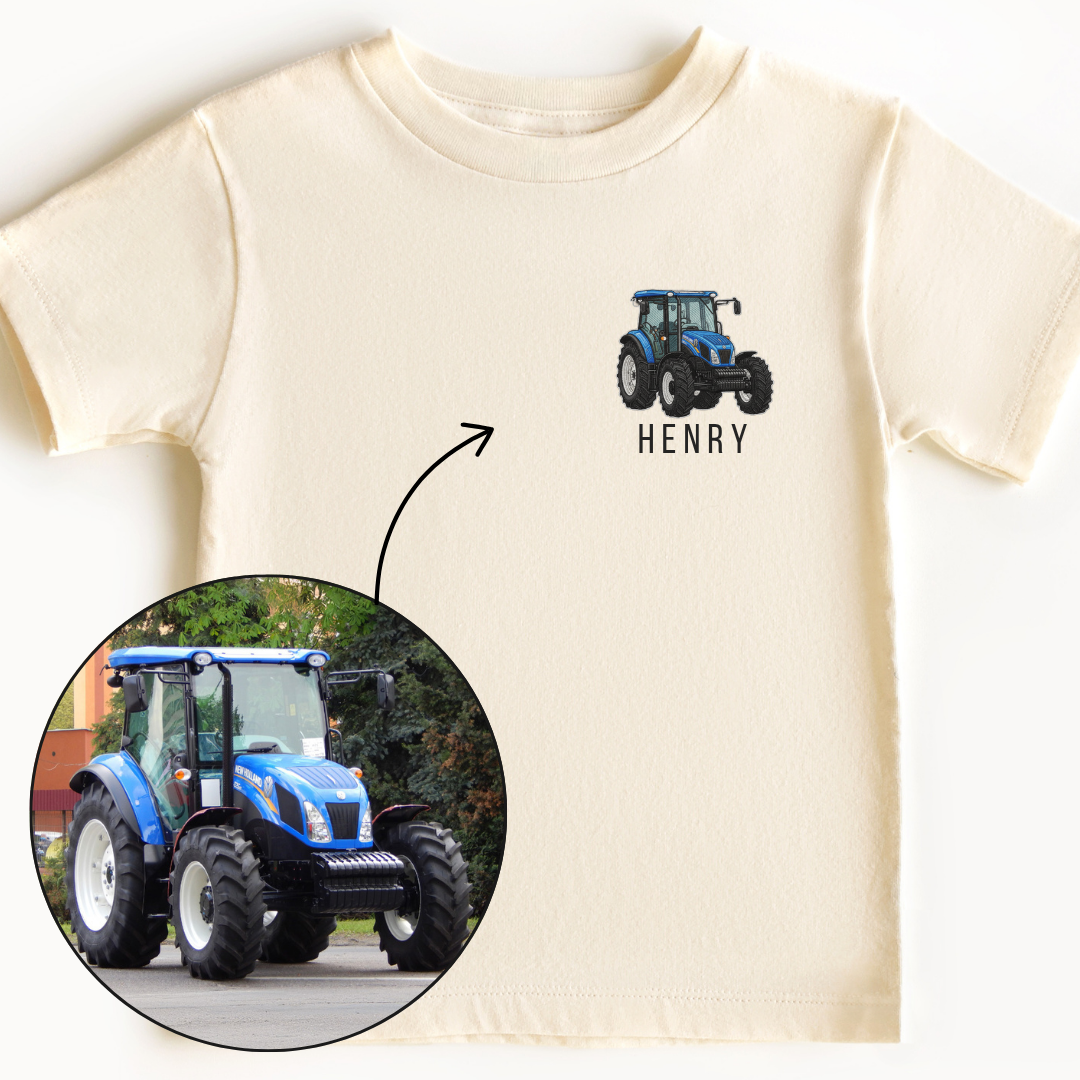 Gepersonaliseerd T-shirt met Voertuig (Tractor, Kraan, Auto…)